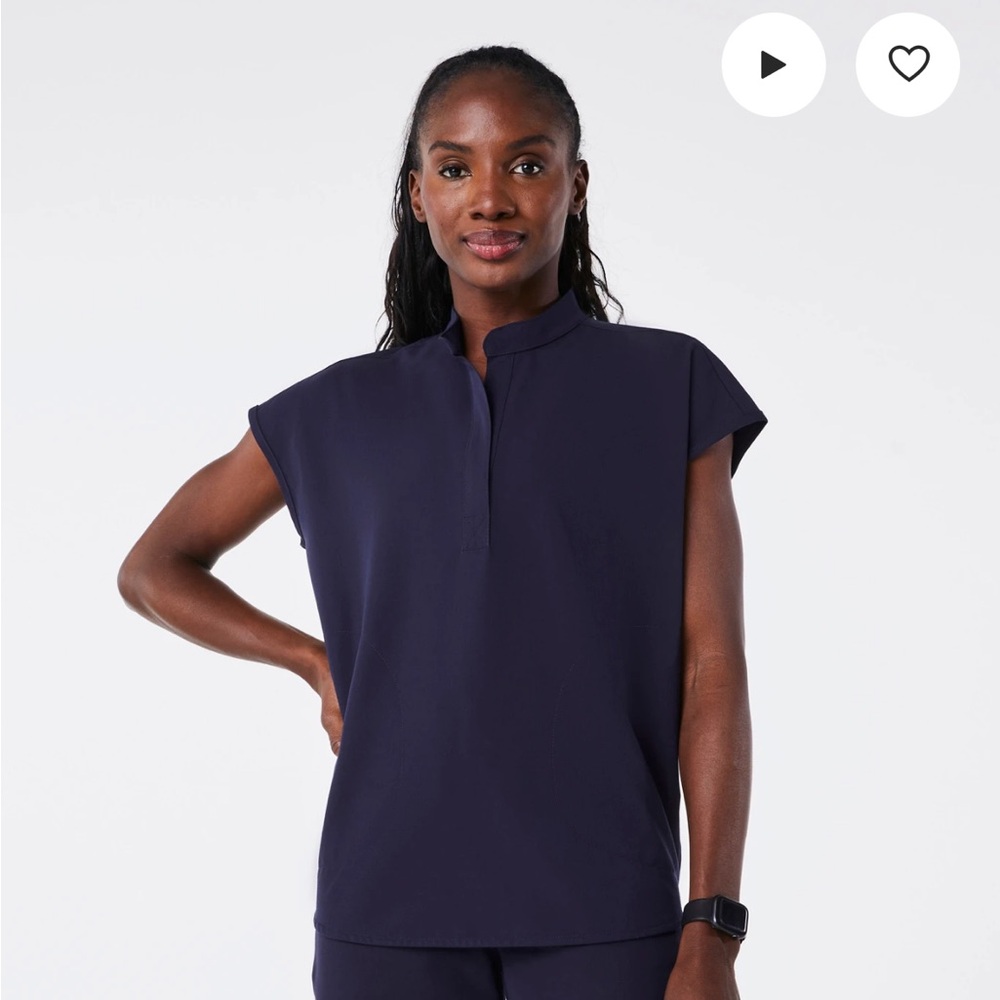 Figs Rafaela Oversized Scrub Top women’s xs color navy style#wxxsw1003, po#1568